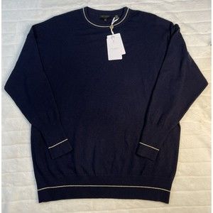 TED BAKER LONDON Oversized lurex jumper Sweater Navy Size 4 Wool blend
